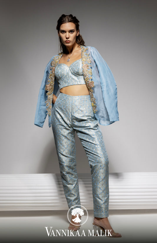 Powder Blue Jacket Set