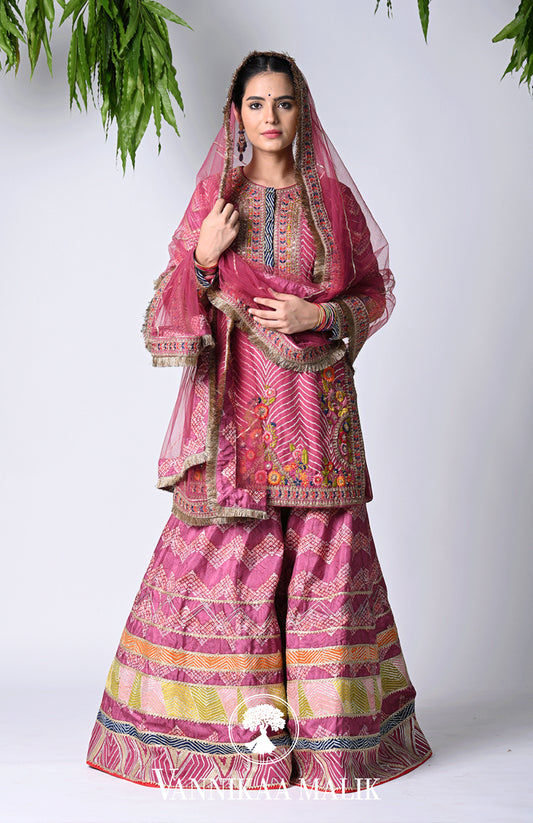 Pink Sharara Set