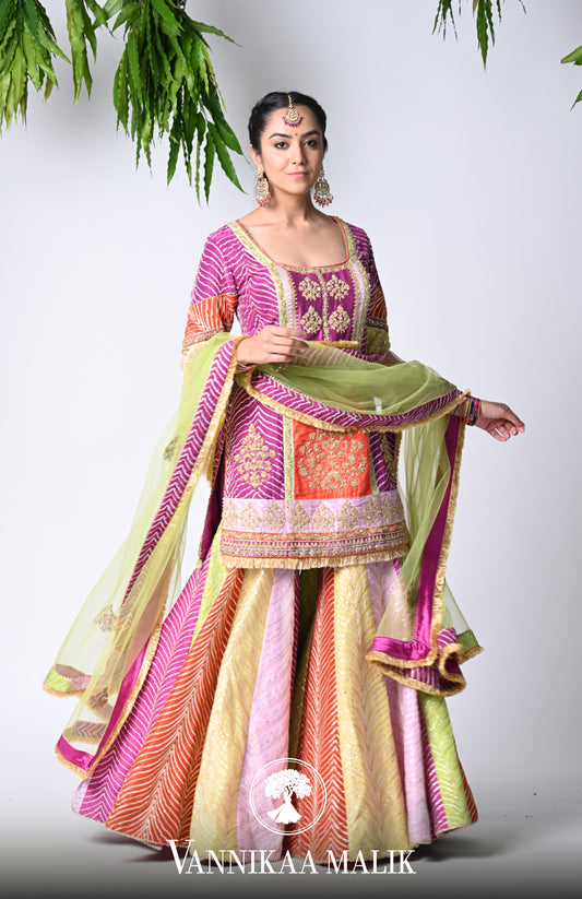 Multi colour Sharara Set