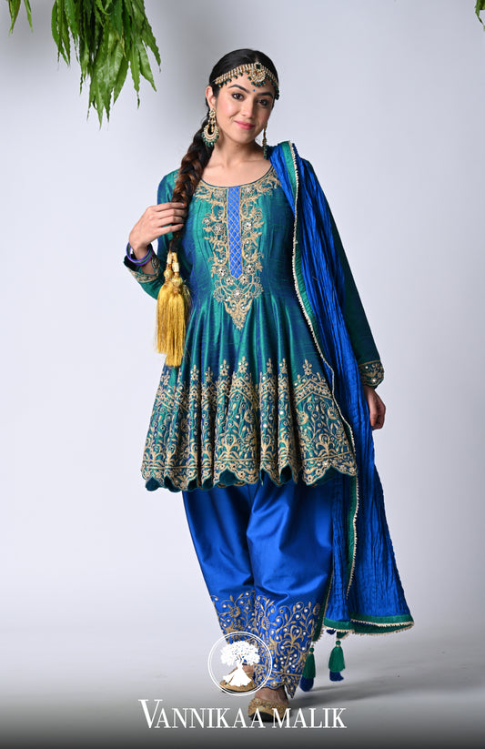 Blue Anarkali Set