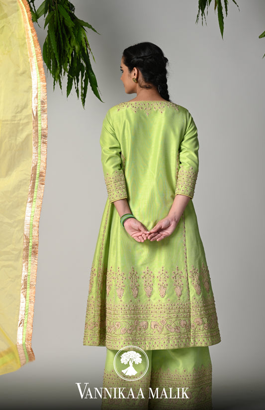 Lime Green Salwar Suits Set