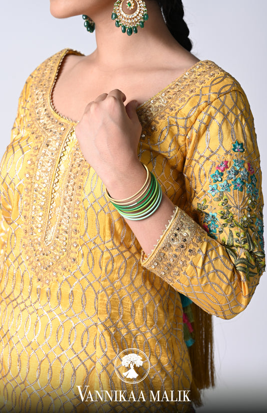 Mustard Sharara Set