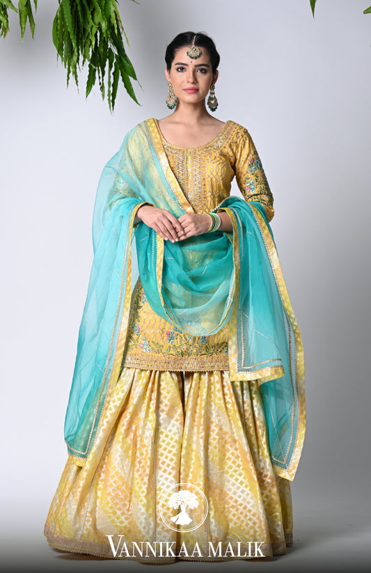 Mustard Sharara Set