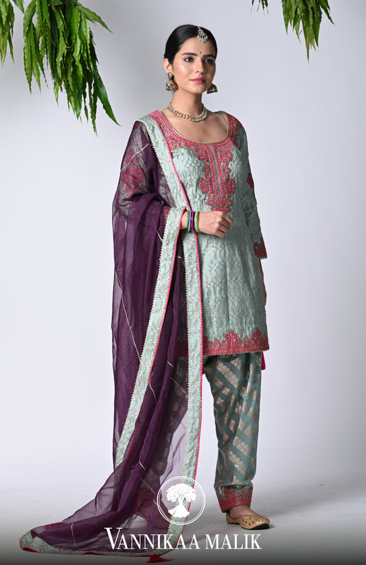 Aqua Salwar Suits Set