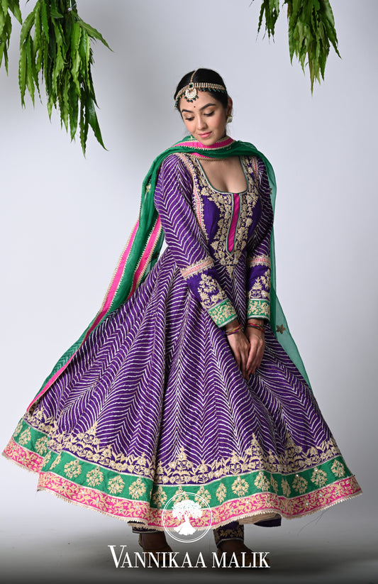 Purple Anarkali Set