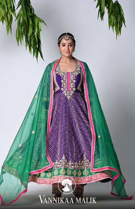 Purple Anarkali Set