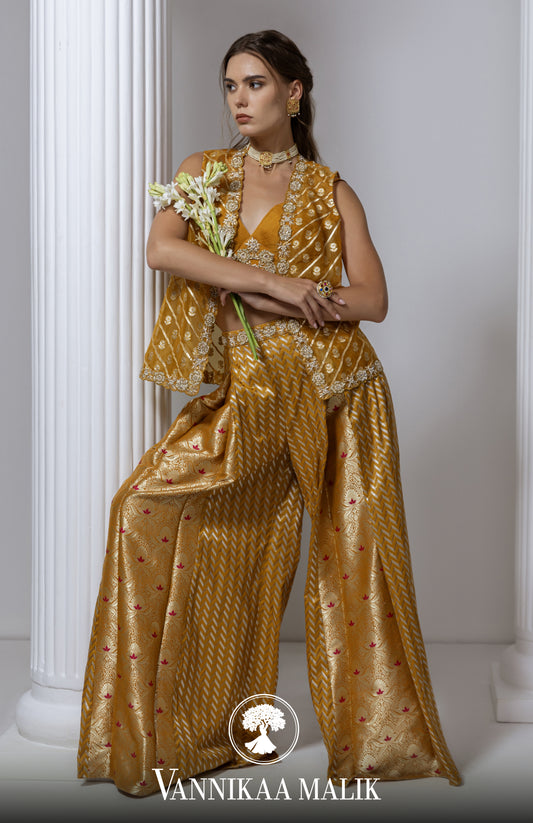 Mustard Sharara Set