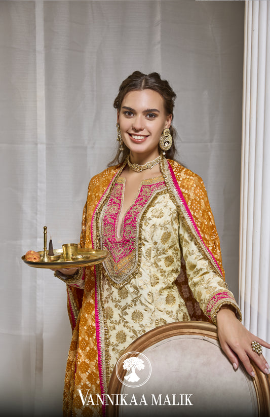 Ivory Banarsi Suit Set